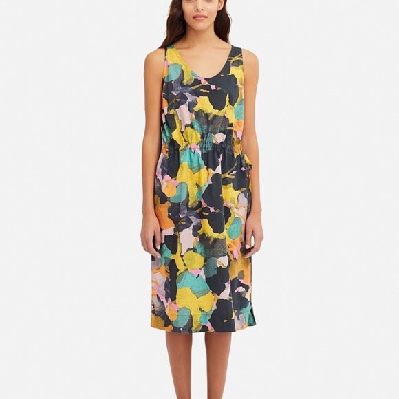UNIQLO U Drawstring Printed Sleeveless Dress Size Medium M - Picture 3 of 4